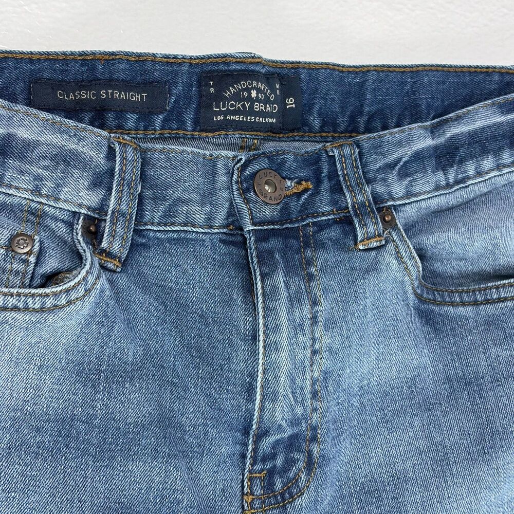 Lucky Brand Classic Straight Jeans Adjustable Waistband Boys Size 16 - Picture 3 of 12